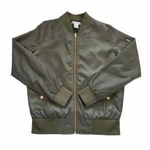 Olive green bomber jacket